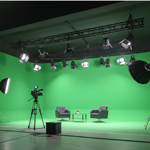 Spacious Green Mat Studio